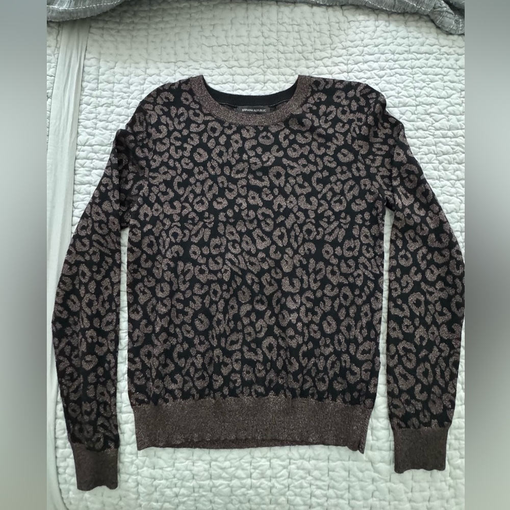 Banana Republic Black and Brown Crewneck Sweater